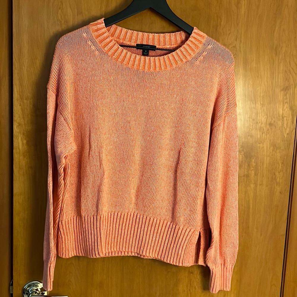 J. Crew Linen Beach Sweater in Orange
